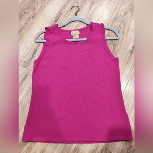 Choices Tank Top Woman Size S  Pink  Fuchsia Sleeveless Ribbed Knit Stretch